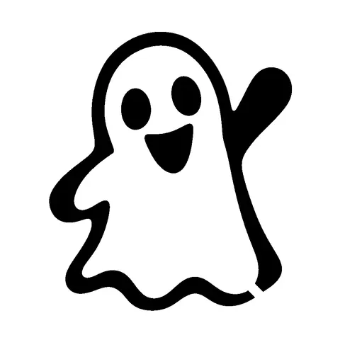 Waving Ghost pumpkin stencil, free printable ghost carving template