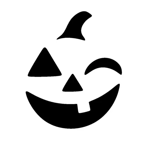 Winking Pumpkin Face pumpkin stencil, free printable pumpkin face carving template