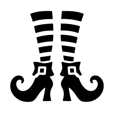Witch Boots pumpkin stencil, free printable witch carving template