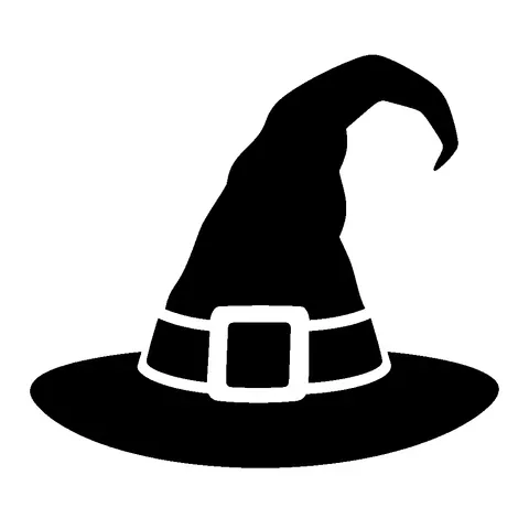 Witch Hat pumpkin stencil, free printable witch carving template