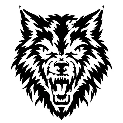 Wolf Head pumpkin stencil, free printable wolf carving template