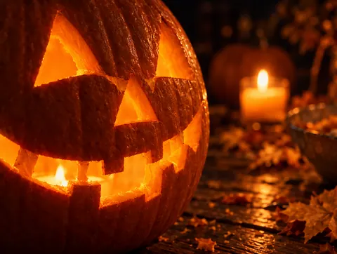Thin pumpkin skin bridges between cut-out openings