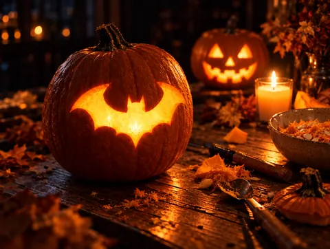 The finished bat design glowing