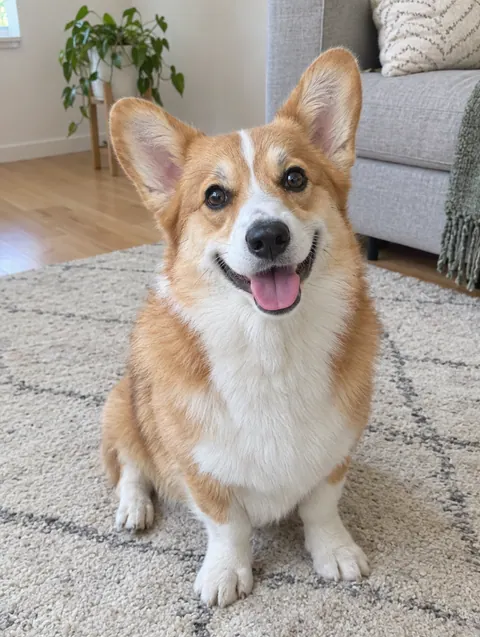 Photo of a corgi used to make a pumpkin stencil